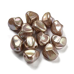 Perline di plastica abs verniciate a spruzzo, imitazione perla, nuggest, tinto, ab colore placcato, verga d'oro scuro, 15x13~15x12~13mm, Foro: 2 mm