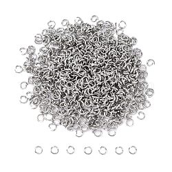 304 Stainless Steel Open Jump Rings, Stainless Steel Color, 21 Gauge, 4x0.7mm, Inner Diameter: 2.6mm, about 5000pcs/bag