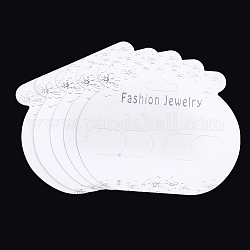 Cartes d'affichage en carton, utilisé pour barrettes de cheveux, blanc, 7.5x9.5x0.03 cm, Trou: 18x7.5mm
