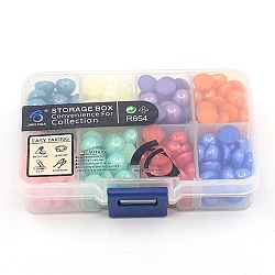 1 Box Garment Accessories Imitated Pearl Acrylic Domed Cabochons, Half Round, Mixed Color, 10x5mm