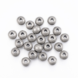 Perles en 304 acier inoxydable, ronde, argent antique, 6x5mm, Trou: 2mm