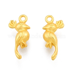 Pendente in lega, charms uccelli, colore oro opaco, 20.5x9x5.5mm, Foro: 1.6 mm