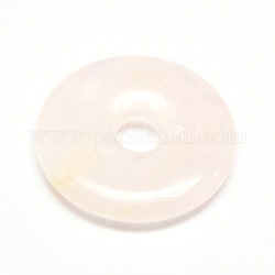 Пончик / пи диск из натурального камня подвески, розовый кварц, ширина пончика: 12 мм, 30x5 мм, отверстие : 6 мм