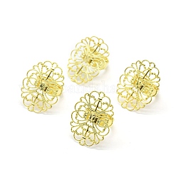 Vástagos de anillo de latón, bases de anillos de filigrana, para los anillos antiguos que hacen, ajustable, dorado, 17mm
