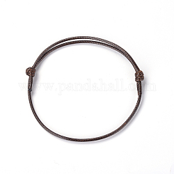 Création de bracelets en corde de polyester ciré coréen, brun coco, diamètre réglable: 40~70 mm