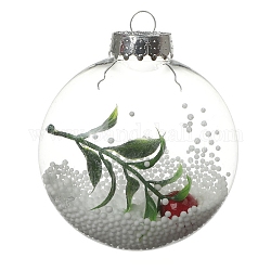 Colgantes de bolas rellenables de plástico transparente decoraciones, adorno colgante del árbol de navidad, redondo, 98x125mm