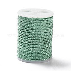 Geflochtenen Nylonfäden, Mambo-Thread, mit Spule, für Schmuck machen, Runde, Aquamarin, 1 mm, ca. 6 Yards / Rolle