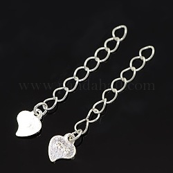 925 terminatore in argento sterling, chain end con charms cuore, argento, 28mm