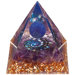 CRASPIRE Crystal Epoxy Display Decorations Lapis Lazuli Pyramid Sphere Crystal Pyramid Home Office Decor Bracelet Jewelry Display Base