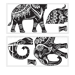 Stickers muraux en pvc, décoration murale, éléphant, 800x390mm, 2 feuilles / set