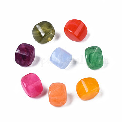 Acryl-Perlen, Nachahmung Edelstein-Stil, Rhombus, Mischfarbe, 12x12x8 mm, Bohrung: 1.8 mm, ca. 830 Stk. / 500 g