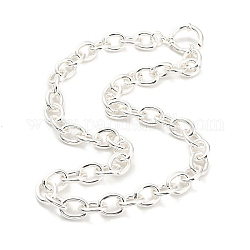 Revestimiento iónico (ip) 304 collares de cadena de cable de acero inoxidable, plata, 17.68 pulgada (44.9 cm)