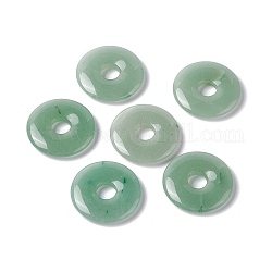 Pendenti avventurina verde naturale, ciondolo ciambella/disco pi, 29~30x5~6mm, Foro: 6~7 mm