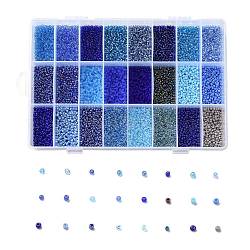 288g perles de rocaille en verre 24 couleurs, ronde, couleur mixte, 12/0, 1.5~2.5x1.5~2mm, Trou: 0.5~1mm, 12 g / couleur
