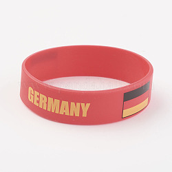 Pulseras de silicona pulseras, Pulseras de cordón, Alemania, rojo, 202x19x2mm