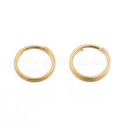 304 anelli portachiavi in ​​acciaio inox, anelli di salto a doppio anello, oro, 7x1mm, diametro interno: 6mm, singolo filo: 0.6mm