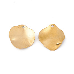 304 ciondoli in acciaio inossidabile, oro, modello di foglia, 16x15.5x1~2mm, Foro: 1.2 mm