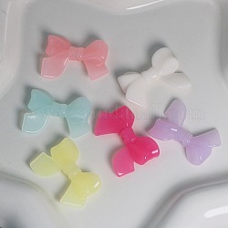 Acrylic Beads, Imitation Jelly, Bowknot, Mixed Color, 24x33x7mm, Hole: 3mm, about 500g/bag