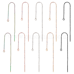 UNICRAFTALE 10 Pairs 5 Colors 109mm Ear Threads 304 Stainless Steel Earrings Thread with Loops Dangling Threaded Rope Chain Drop Earring Threader for Women Earrings Jewellery Making