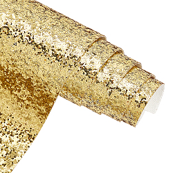 Pailletten-Kunstleder-Stoff, für Bekleidungszubehör, golden, 135x30x0.1 cm