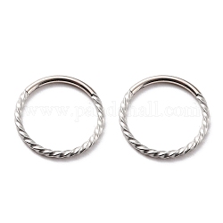 Orecchini a cerchio ad anello attorcigliato per ragazze donne, grosso 304 orecchini in acciaio inossidabile, colore acciaio inossidabile, 14x1mm, 18 gauge (1 mm)