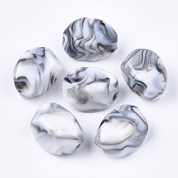 Perline acrilico, stile gemstone imitato, pepite, grigio chiaro, 35x28x22.5mm, Foro: 2.5 mm, circa 40pcs/500g