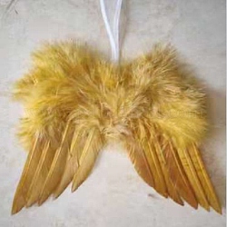 Pluma de ala de ángel de muñeca mini, con cuerda de poliéster, para hacer diy moppet accesorios de fotografía para niños accesorios de decoración, oro, 160x140mm