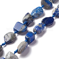 Chapelets de perles en lapis-lazuli naturel, pépites, 16~36.8x13~28.5x8~21mm, Trou: 2~3.8mm, Environ 13 pcs/chapelet, 16.26~17.52'' (41.3~44.5 cm)