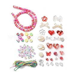 Kit fai da te per realizzare decorazioni con ciondoli con perline color caramello, rosso ciliegia, 6x1.2mm