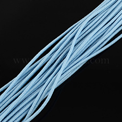 Cordon élastique, avec l'extérieur de la fibre et caoutchouc à l'intérieur, bleu clair, 4.0mm, environ 109.36 yards (100m)/paquet