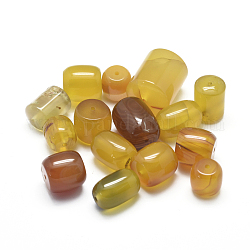 Perle naturali di agata gialla, tinti e riscaldato, forme misto, 10~20x10~15mm, Foro: 1.2 mm