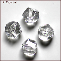 Imitation österreichischen Kristallperlen, Klasse aaa, facettiert, Vieleck, Transparent, 8 mm, Bohrung: 0.9~1 mm