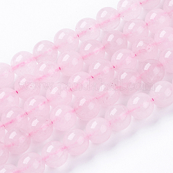 Chapelets de perles en quartz rose naturel, ronde, 8mm, Trou: 1mm, Environ 48 pcs/chapelet, 14.9 pouce