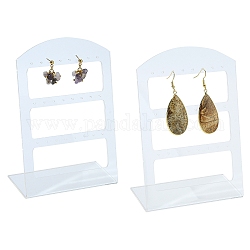 Organisches Glas Ohrring-Display-Racks, l-förmiger Ohrringständer, Transparent, 140x100x50~52 mm