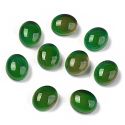 Кабошоны из стекла, кабошоны изменяющие цвет настроения, овальные, зелёные, 12x10x6.5 мм