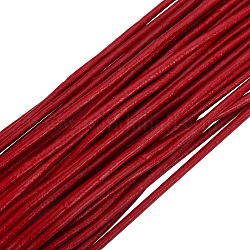 Cordón redondo con cuentas de piel de vacuno, para hacer joyas, rojo, tamaño: aproximamente 3 mm de espesor