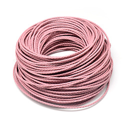 Cuerda trenzada de cuero, rosa, 5mm, alrededor de 54.68 yarda (50 m) / paquete