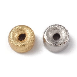 Perles de placage en laiton, plat rond, sans cadmium et sans plomb, Plaqué longue durée, couleur mixte, 6.5x3mm, Trou: 1.4mm
