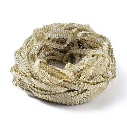 Filigree Corrugated Lace Ribbon, Wave Shape, for Clothing Accessories, Home Decoration, Floral White, 3/8 inch(9~10mm)