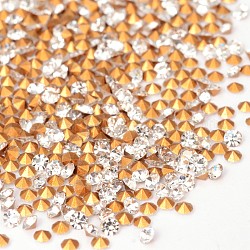 Strass pointu dos plaqué AAA diamant de verre, strass tchèque imitation, cristal, 2.3~2.4mm, environ 1440 pcs / sachet 
