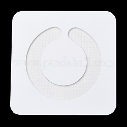 U Shaped Hole Acrylic Pearl Display Board Loose Beads Paste Board, with Adhesive Back, White, Square, 10x10x0.15cm, Inner Size: 7.1x6.9cm