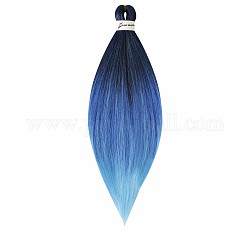 Extensión de cabello largo & liso, Cabello trenzado estirado trenza fácil, Fibra de baja temperatura, Pelucas sintéticas para mujer, luz azul cielo, 26 pulgada (66 cm)