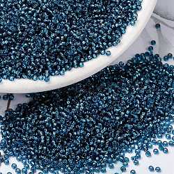 Perline rotonde miyuki rocailles, perline giapponesi, 15/0, (zircone blu foderato argento tinto rr1445), 1.5mm, Foro: 0.7 mm, circa 5555pcs/10g