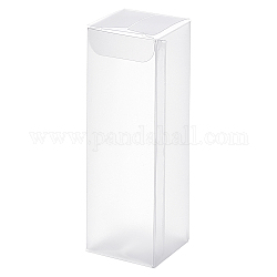 Boîte transparente en pvc, boîte-cadeau de friandises, boîte mate, pour la boîte d'emballage de douche de bébé de noce, rectangle, blanc, 4x4x12 cm