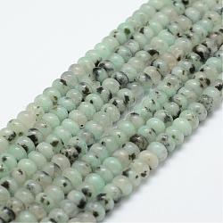 Fili di perle di diaspro / kiwi di sesamo naturale, rondelle, 6x4mm, Foro: 1 mm, circa 96~97pcs/filo, 15.3 pollice (39 cm)