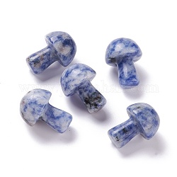 Jaspe naturel aux taches bleues champignon gua sha pierre, outil de massage de grattage gua sha, pour un massage de méditation relaxant au spa, 21x15mm