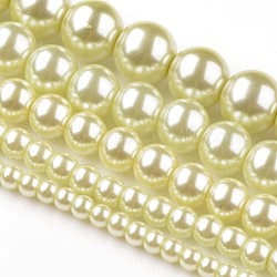 Vetro tinto perle tonde perla fili, melata, 4mm / 6mm / 8mm / 10mm / 12 millimetri, Foro: 1 mm, circa 70~216pcs/filo