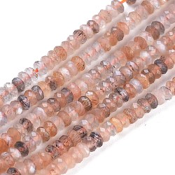 Brins de perles naturelles multi-pierre de lune, rondelle, facette, 3.5x2mm, Trou: 0.7mm, Environ 156~157 pcs/chapelet, 15.31 pouce ~ 15.43 pouces (38.9~39.2 cm)