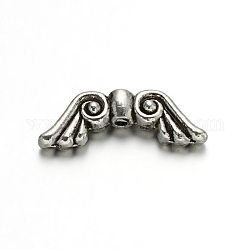 Branelli della lega di stile tibetano ala,  cadmio& piombo libero, argento antico, 7.2x20.2x4mm, Foro: 1 mm