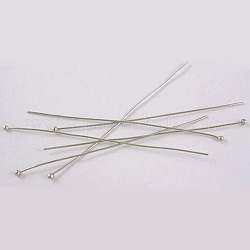 Platinum Plated DIY Jewelry Brass Ball Head Pins for Most Unique Necklace Design, Size: about 0.5mm thick, 24 Gauge,, 30mm long, Head: 1.5mm